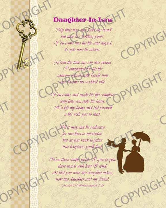 Daughter-in-law Poem Print | Etsy
