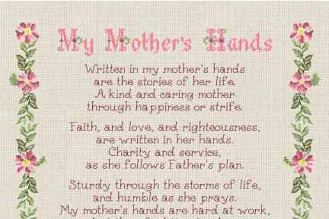 My Mothers Hands Poem Etsy 