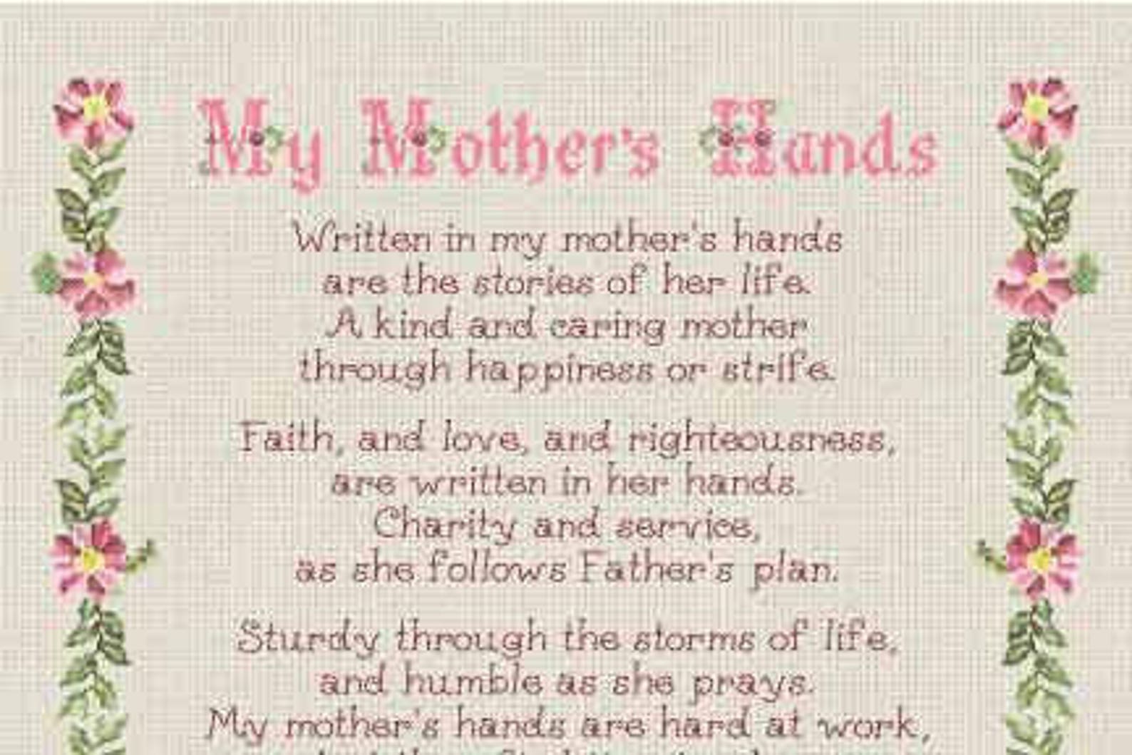 My Mother's Hands Poem Etsy