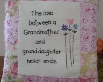 Grandmother and granddaughter pillow