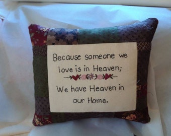 Heaven in Our Home, Condolence pillow