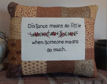 Hand Embroidered Friendship Pillow: Patchwork Daisies, 8x10