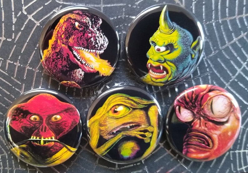Monster Button Designs Classic Horror Monster Buttons, 1.25