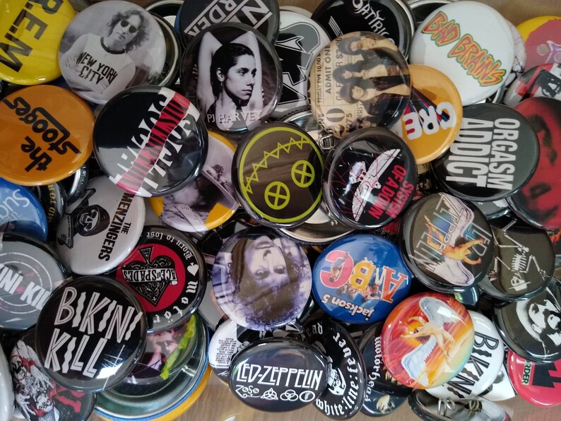 Custom Punk Rock Buttons Name 5 10 or 20 bands pins | Etsy