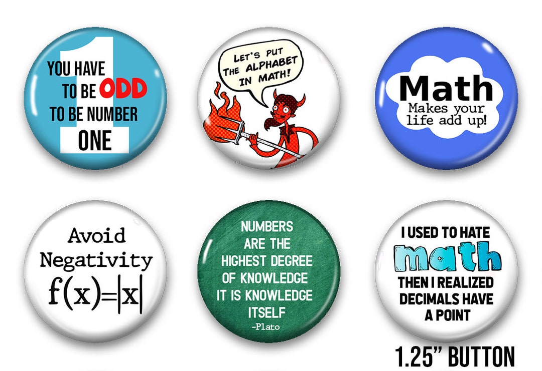 Math Button Gift Set, Math Humor,button,pin Back, Magnet - Etsy UK