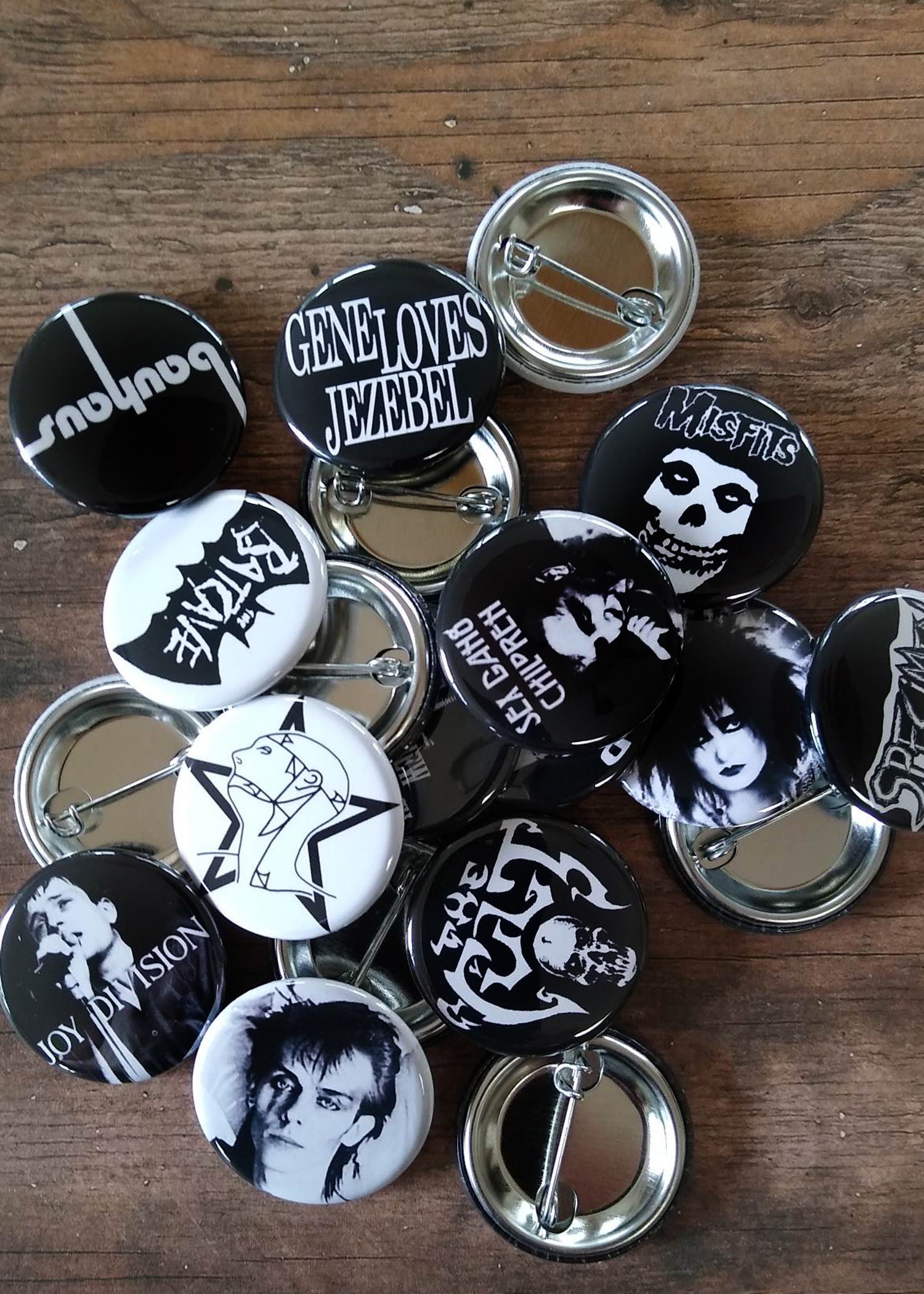 Goth Punk Rock Set of 20 1.25 Button Pins 80s Gothic -  Finland