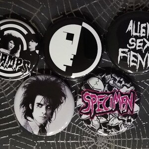 Goth Buttons Goth Set of 5 1.25 Button Set, 80s Gothic Rock Buttons, Button, Pin ...