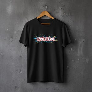 Roblox Logo Graphic T-Shirt | Unisex Black Cotton Gamer Tee image 4