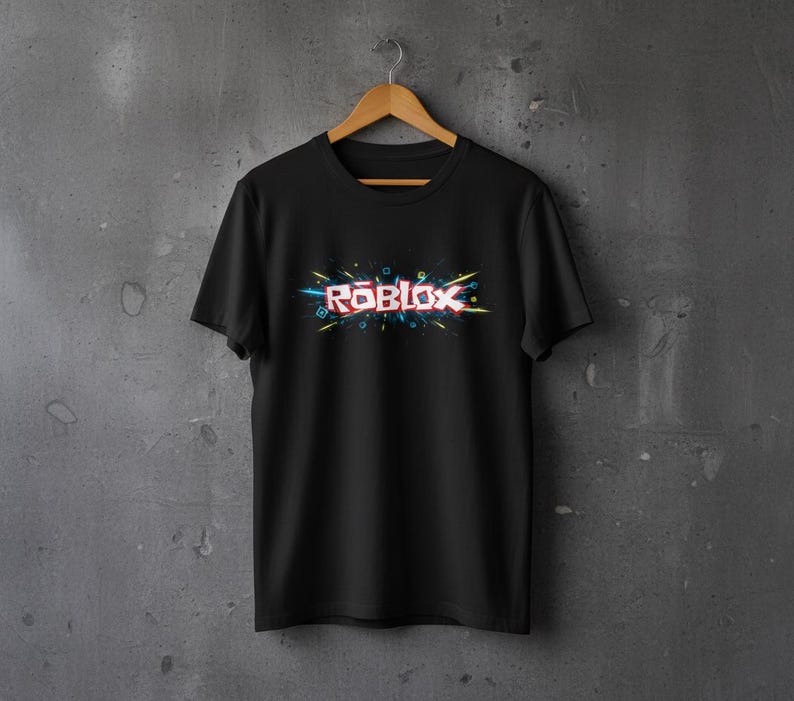 Roblox Logo Graphic T-Shirt | Unisex Black Cotton Gamer Tee image 4
