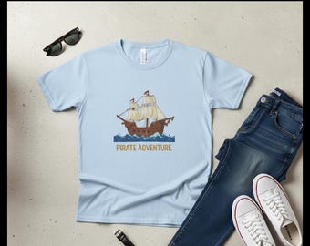 Vintage Pirate Adventure Ship T-Shirt | Nautical Ocean Lover Tee Gift | Gift for him