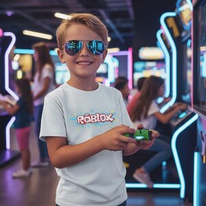 Roblox Logo Graphic T-Shirt | Unisex Black Cotton Gamer Tee image 2