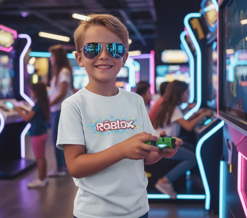 Roblox Logo Graphic T-Shirt | Unisex Black Cotton Gamer Tee image 2