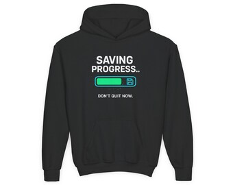 Saving Progress Loading Bar Youth Hoodie | Gamer Sweatshirt
