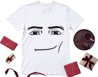 Roblox Man Face Kids T-Shirt: Funny Gamer Tee, Winning Smile