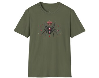 Gothic Spider T shirt, Edgy Graphic Tee, Unisex Soft style Shirt, Urban Streetwear, Unique Gothic Gift Idea