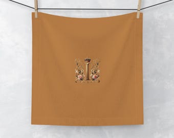 Monogrammed Letter I Face Towel, Spa Decor, Personalized Gift