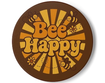 Bee Happy Keramik Untersetzer | Kork Backed Trinkgeschirr