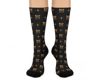 Vibrant Print Crew Socks, Cushioned Novelty Socks