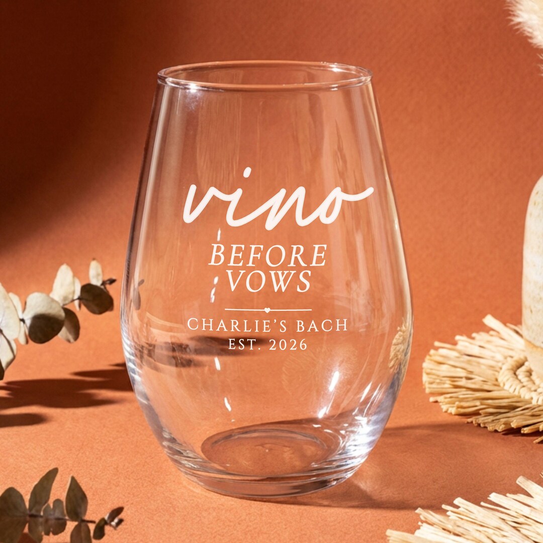 Vino Before Vows Bachelorette Wine Glass 11.75 Oz Bachelorette Cups ...