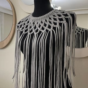 Boho Macrame Fringe Cape, Festival Outfit, Handmade Poncho, Burning Man Clothing, Beach Cover Up, Rave Wear, Bohemian Shawl,Boho Wrap,