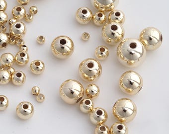 14K Gold gefüllt runde Spacer Perlen zierliche Kugel Perlen für DIY Schmuckzubehör
