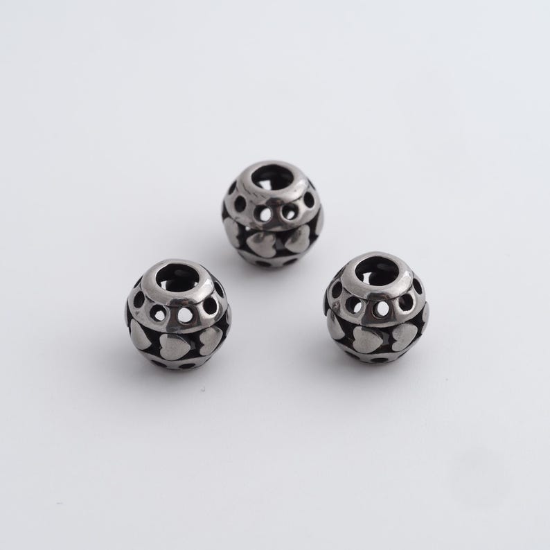 File Finisher R Tube Stainless Steel Round Tube Spacer Beads Dainty Large Hole Beads for DIY ...