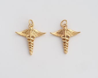18 kt gold filled hanger voor gediplomeerde verpleegkundigen sierlijke medische bedels voor doe-het-zelf sieraden: