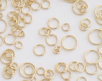100 pcs 14K Gold Filled Open Jump Rings Dainty Gold Jump Rings for DIY Jewelry Findings Supply