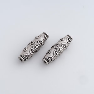 Silver Filled Cylinder Spacer Beads Dainty Tube Beads for DIY Jewelry Findings Supply