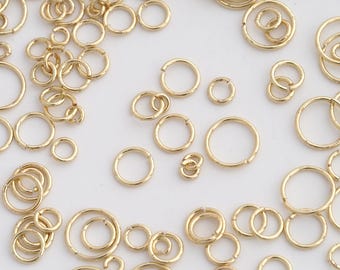 100 pcs 18K Gold Filled Open Jump Rings Dainty Gold Jump Rings for DIY Jewelry Findings Supply