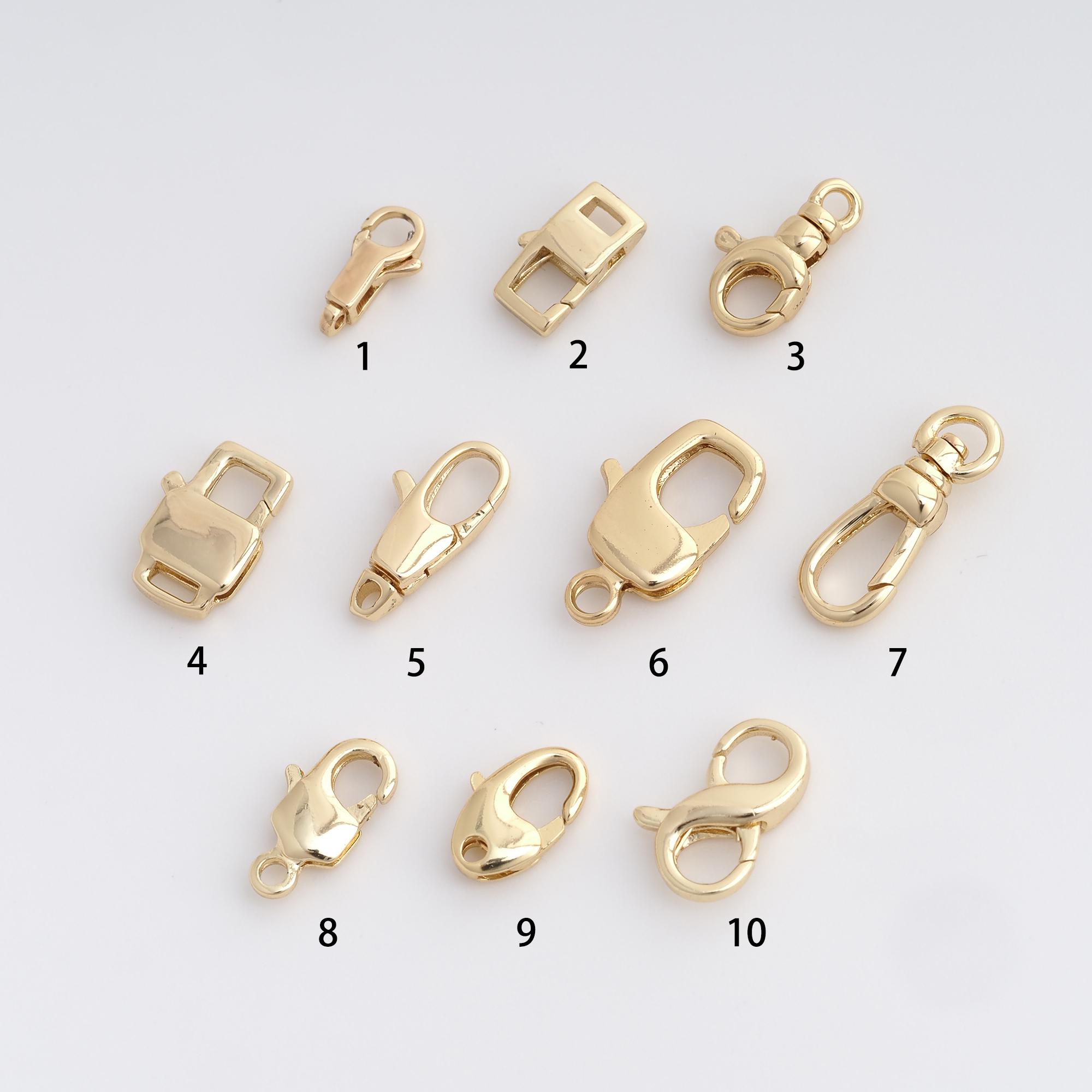 18K Gold Filled Lobster Clasp Dainty Spring Clasp for DIY Jewelry