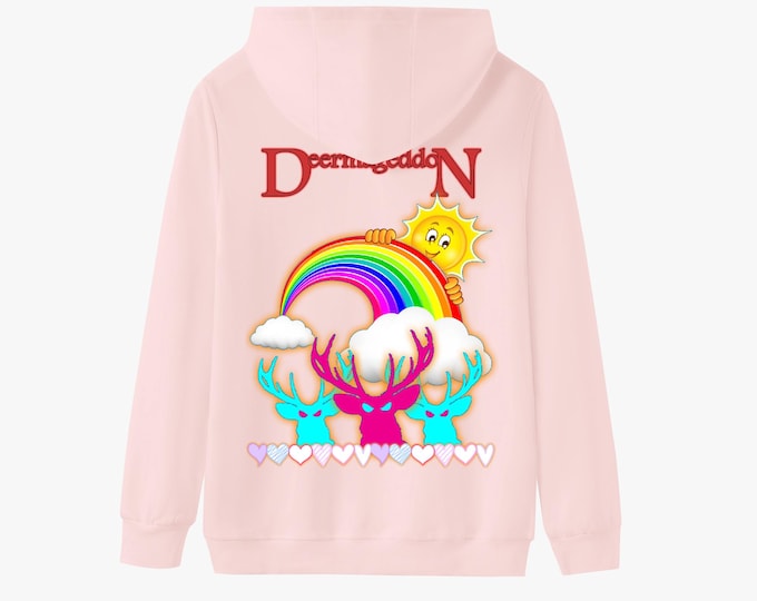 Deermageddon "Sunshine and Rainbows" Unisex Fleece Lined Hoodie - Multiple Color Options