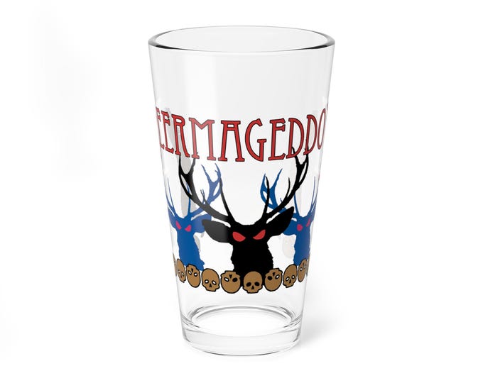 Official Deermageddon the Musical Logo Pint Glass