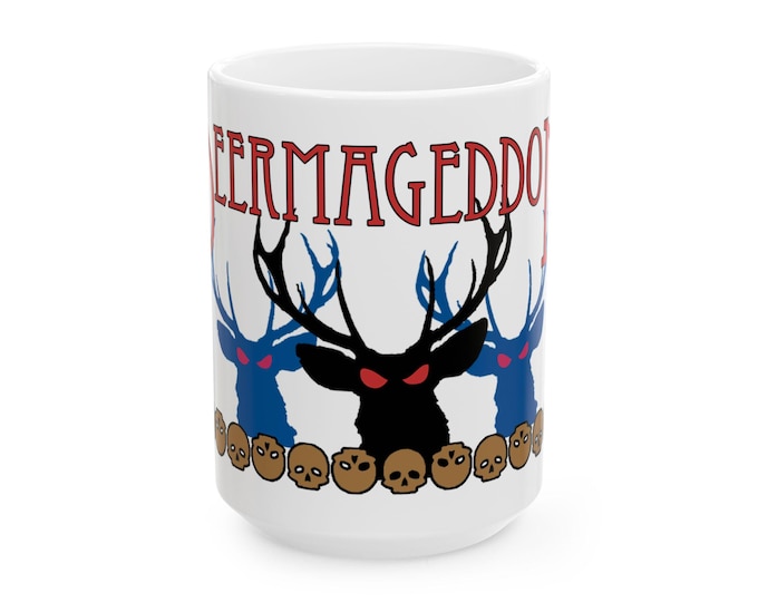Official Deermageddon Logo White Coffee Mug - 15oz