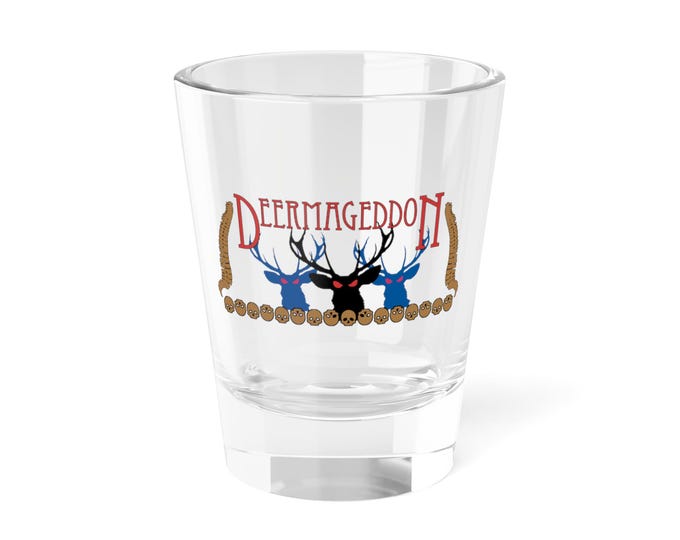 Official Deermageddon the Musical Logo Shot Glass, 1.5oz