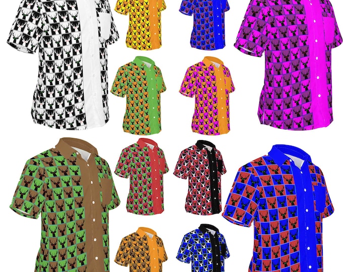 Deermageddon the Musical - Hawaiian Style Checkerboard Pattern Tee - multiple color combinations
