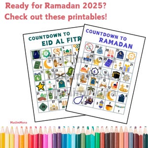 Countdown to Ramadan and Eid al Fitr printable for Muslim kids, Islamic calendar tracker, Ramadan Calendar