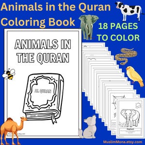 Animals in the Quran Islamic Coloring Book Islamic Activity Printable