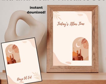 Iftar Time & Eid Countdown Bundle  Masjid Design Printable PDF