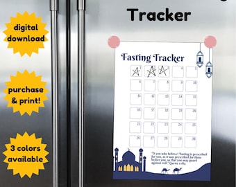 Ramadan Fasting Tracker Ramadan Planner Digital Download Printable