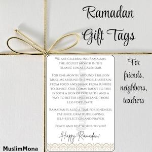 Etiquetas de presente de Eid para presente de Ramadã para impressão para muçulmanos, não muçulmanos, amigos, vizinhos, adolescentes