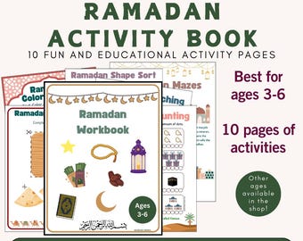 Ramadan Activity Book for 3-6yr Printable for Home, Classrooms, Masjids