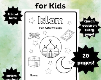 Islamic Activity Workbook for Kids: Homeschool or Ramadan Learning (Printable)