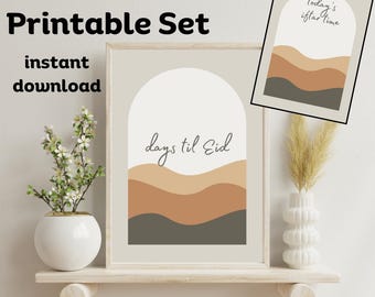 Iftar Time & Eid Countdown Bundle  Sand Design Printable PDF