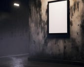 Rainy Alley Wall Mockup Bundle, 6 Cinematic Frames, Dark Moody Poster Mockup, Urban Night Scene, PSD JPG Smart Object Enabled Pack
