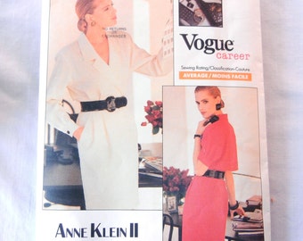 Vogue Career Anne Klein II Trench Coat Dress Pattern 2057 - Misses 6