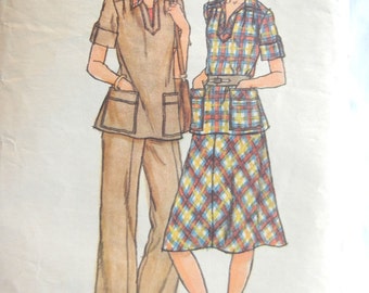 Safari Style Dress or Pantsuit Pattern, Butterick 4798 Uncut, Women's Size 14 1/2-16 1/2, Military Style