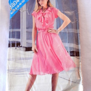 See and Sew Pattern, Ruffled Blouson Sundress, Butterick 3804, Size Misses 8 Bust 31 1/2 in. image 1