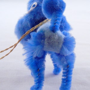 Blue Pom Pom Poodle Ornament, Retro 50s 60s Style Nostalgia image 4