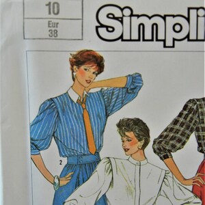 Blouse Sewing Pattern, Puppy Bow Simplicity 7091, Size 10 Euro Size 38 image 2